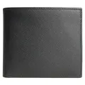 72 Smalldive 8 Card Sleeves Bi-colored Saffiano Leather Billfold, Black-brick
