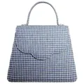 72 Smalldive Blue Top Handle Fabric Wool Handbag, Blue