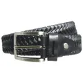 72 Smalldive Black Braided Leather Elastic Belt