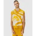 Justincassin Ignite Pattern Knitted Vest Yellow, Extra Large