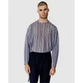 Justincassin Chad Sheer Stripe Top Grey, Extra Large