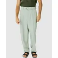 Justincassin August Loose Fit Trousers Green Mist, 30