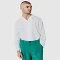 Justincassin Gabriel Sheer Patterned Shirt White, Large