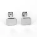Marzthomson Rounded Edge Square Cufflinks In Silver With Fix Bar