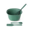Brabantia Tasty+ Baking Set (Mixing Bowl 3.2 L, Whisk, Pastry Brush & Baking Spatula), Set Of 4, Fir Green