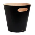 Umbra Woodrow Trash Can, 7.5 L, Black/natural