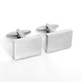 Marzthomson Rectangle Brushed Matte Cufflinks In Silver