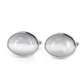 Marzthomson Oval Light Grey Fiber Optic Cufflinks