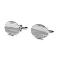 Marzthomson Silver Oval With Central Curve Cufflinks