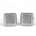 Marzthomson Silver Square Cufflinks With Indented Dots