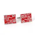 Marzthomson Rectangle Florist Design - Red Cufflinks