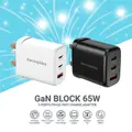 Thecoopidea Gan Block 65w 3 Ports Pd+Qc Fast Charge Adapter, White