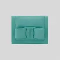 Salvatore Ferragamo Soft Calf Leather Small Bifold Card Case Turquoise Rs-0750240