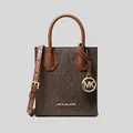 Michael Kors Mercer Extra-small Logo And Leather Crossbody Bag Brown Rs-35t1gm9c0i