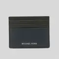 Michael Kors Cooper Pebble Leather Tall Card Case Navy Rs-36f9lc0d2l