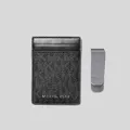 Michael Kors Money Clip Card Case In Gifting Box Set Black Rs-37h9lgfd1b