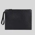 Gucci Unisex Micro Gg Leather Clutch Black Rs-544477
