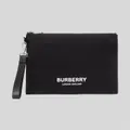 Burberry Unisex Logo Print Nylon Zip Pouch Black Rs-80627541