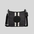 Coach Dempsey File Bag In Signature Jacquard With Stripe And Patch Smoke Black Rs-ca195