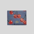 Coach Card Case With Cherry Print Washed Chambray Rs-ca803