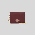 Coach Boxed Mini Wallet On A Chain Black Cherry Rs-cf469