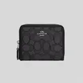 Coach Small Zip Around Wallet In Signature Jacquard Smoke Black Rs-ch389