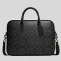 Coach Liam Compact Brief In Signature Canvas Charcoal Rs-cj630