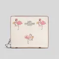 Coach Snap Wallet With Flamingo Print Chalk/pink Multi Rs-ck435