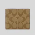 Coach Men's Id Billfold Wallet In Signature Canvas Tan Rs-f66551