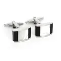 Orobianco L'unique Rectangle Mop Cufflinks Black And White