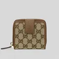 Gucci Women's Signature Gg Small Bifold Wallet Beige Brown Rs-346056