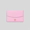 Salvatore Ferragamo Calf Leather Small Bifold Card Holder With Zip Compartment Flamingo Rs-0750014
