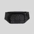 Coach Track Belt Bag In Signature Canvas Charcoal/black Rs-c3765