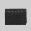 Gucci Unisex Micro Gg Leather Flap Card Case Mini Wallet Black Rs-544474