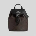 Coach Amelia Convertible Backpack In Signature Canvas Brown Black Rs-cl458