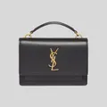 Ysl Saint Laurent Sunset Chain Wallet In Smooth Leather Black Rs-533026d422w