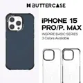 Buttercase Inspire Series Drop Protection Phone Case For Iphone 15 Pro / Iphone 15 Pro Max (Black / Ink Blue / White), Black