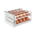 Kkpl Refrigerator Egg Storage Drawer 32 Grid Double-layer Fridge Organizer Box