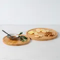 Robinsons Twin Pack Bamboo Round Chopping Board / Serving Tray - Special Buy, Bamboo