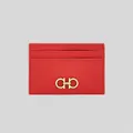 Salvatore Ferragamo Ferragamo Gancini Leather Credit Card Holder Lipstick Red Rs-220007