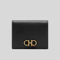 Salvatore Ferragamo Ferragamo Calf Leather Small Bifold Wallet Black Rs-726512