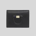 Salvatore Ferragamo Ferragamo Gancini Calf Leather Small Bifold Wallet Black Rs-736967