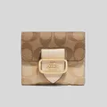 Coach Small Morgan Wallet In Blocked Signature Canvas Light Khaki/ivory Multi Rs-ch387