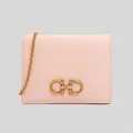 Salvatore Ferragamo Calf Leather Small Wallet On Chain Nylund Pink Rs-0746681
