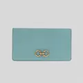 Salvatore Ferragamo Calf Leather Medium Bifold Wallet Tyrone Turquoise Rs-0750033