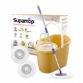 Supamop Taiwan No.1 Sh-350 Yellow Manual Press Dehydrate System Cleaning Mop Spin Mop Set