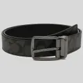 Coach Men's Wide Harness Cut-to-size Reversible Signature Coated Canvas Belt Charcoal/black Rs-f64839