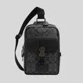 Coach Track Pack In Signature Canvas Black Rs-c2711