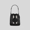 Coach Mini Dempsey Bucket Bag In Signature Jacquard With Stripe And Patch Black Rs-c8322