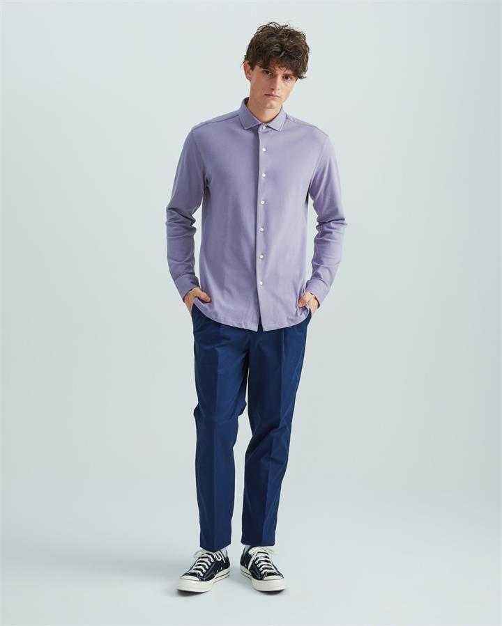 Highr , Purple Pique Jersey, Long Sleeve Shirt, Purple Pique Jersey, 15.5